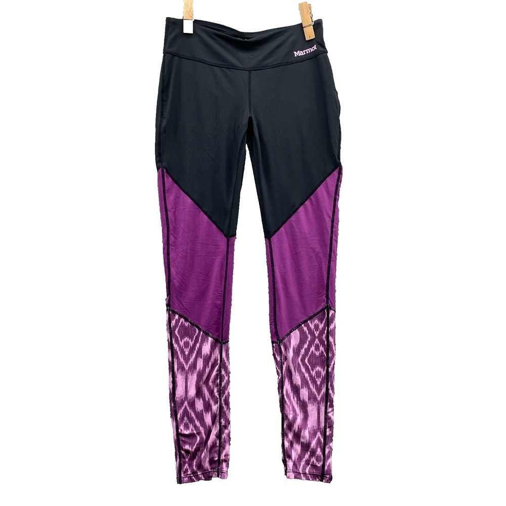 Marmot Leggings Women's Small Purple Aztec Pilates Training Gorpcore Outdoor Gym